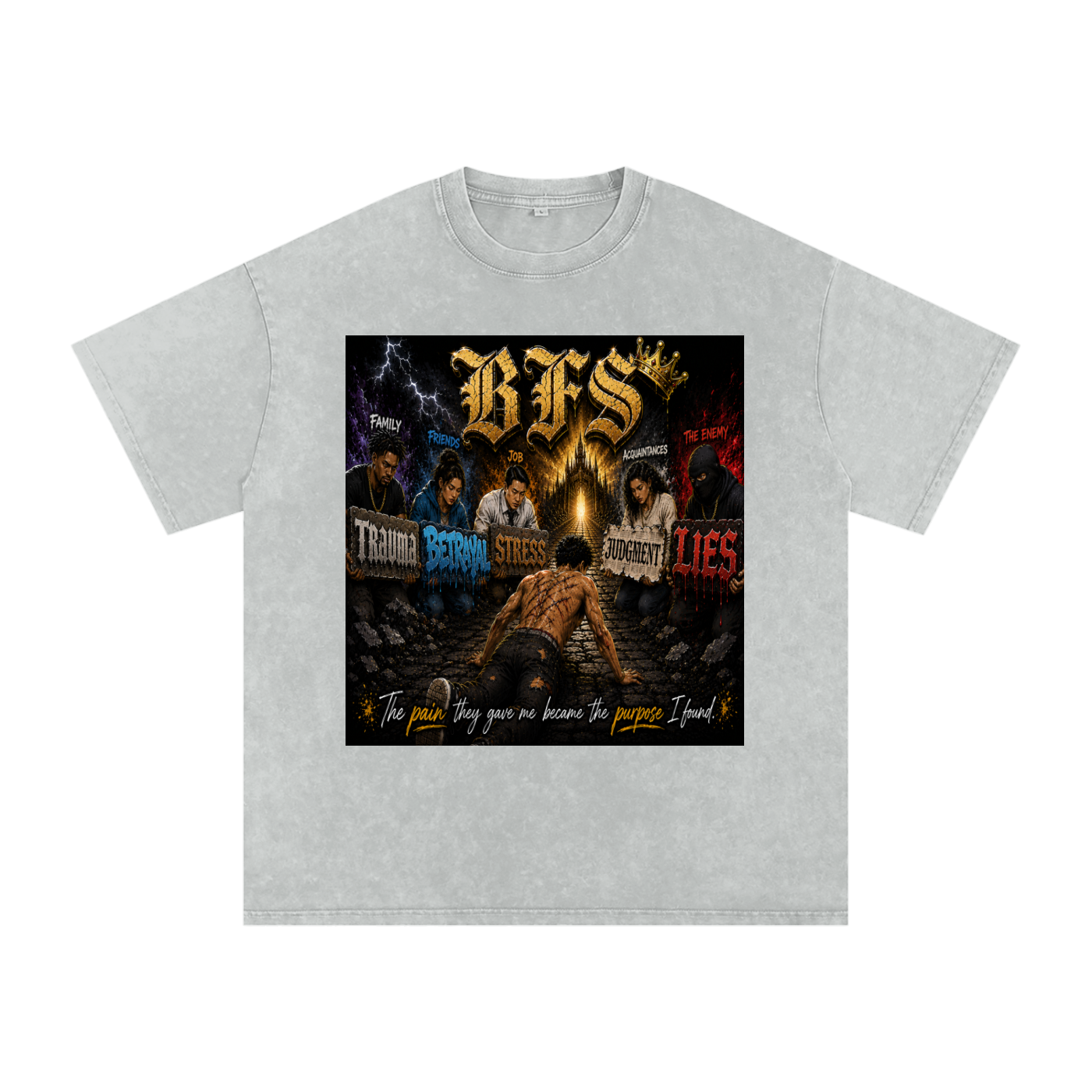 Snow Washed Oversized Cotton T-Shirt