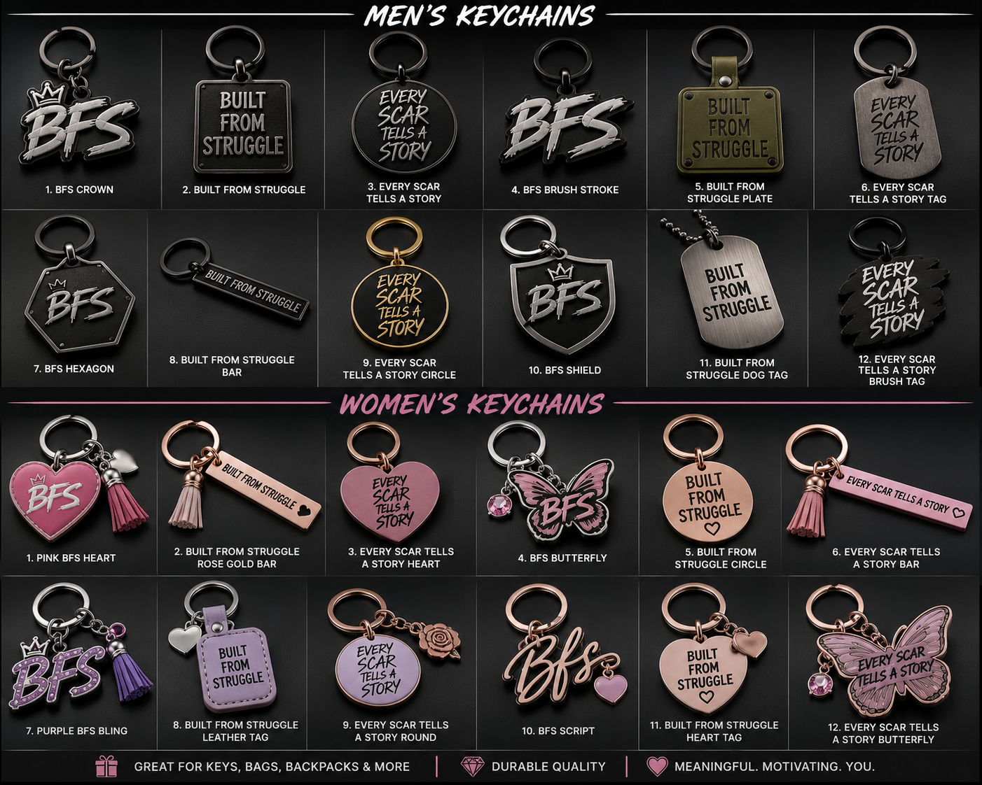 BFS Men & Women Keychain Collection