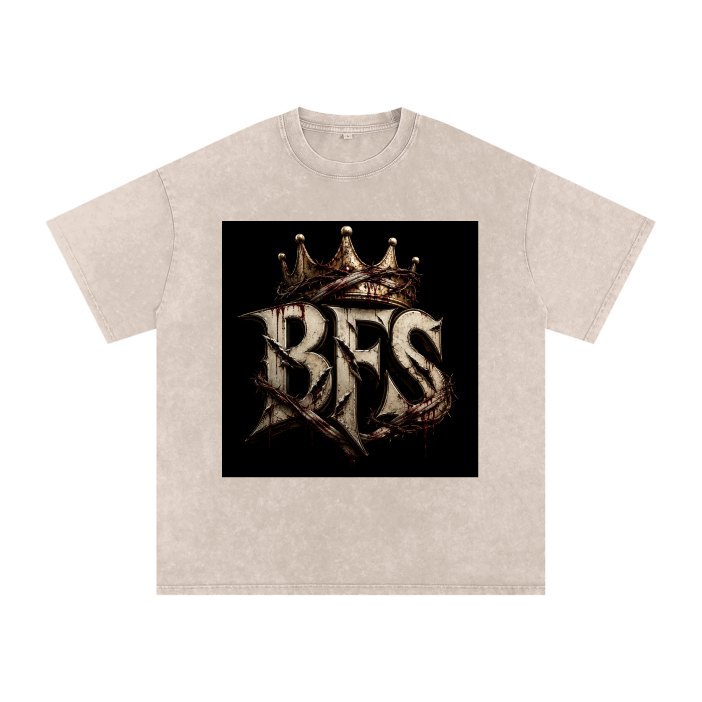 Snow Washed Oversized Cotton T-Shirt