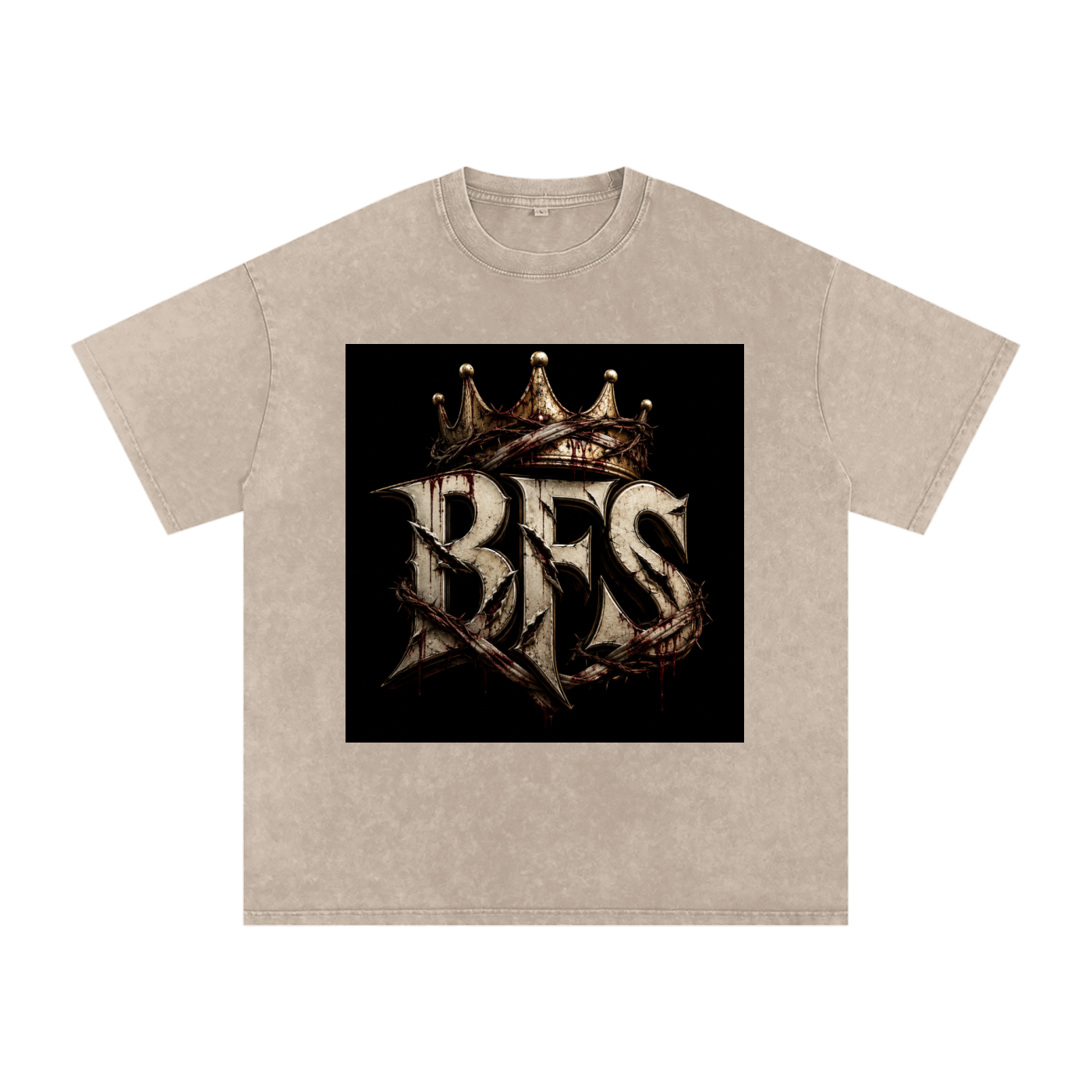 Snow Washed Oversized Cotton T-Shirt