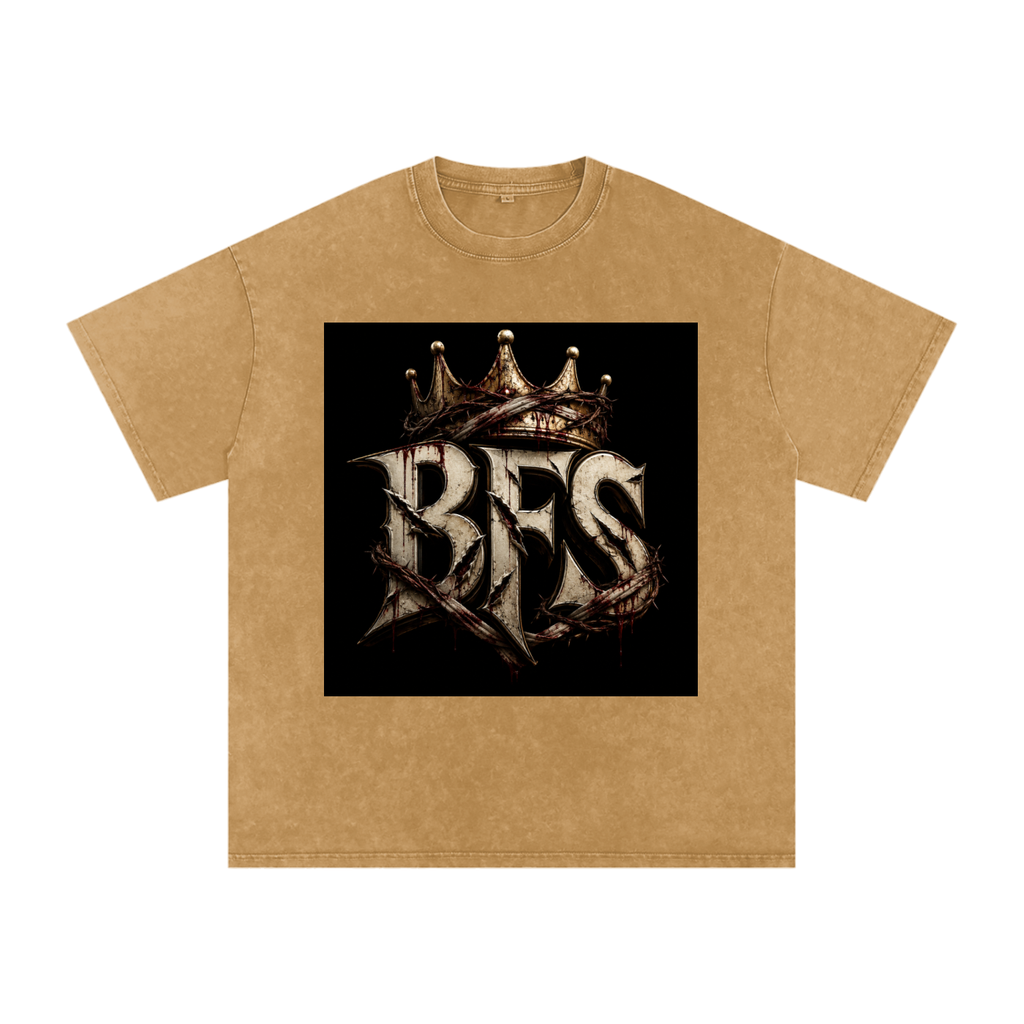 Snow Washed Oversized Cotton T-Shirt