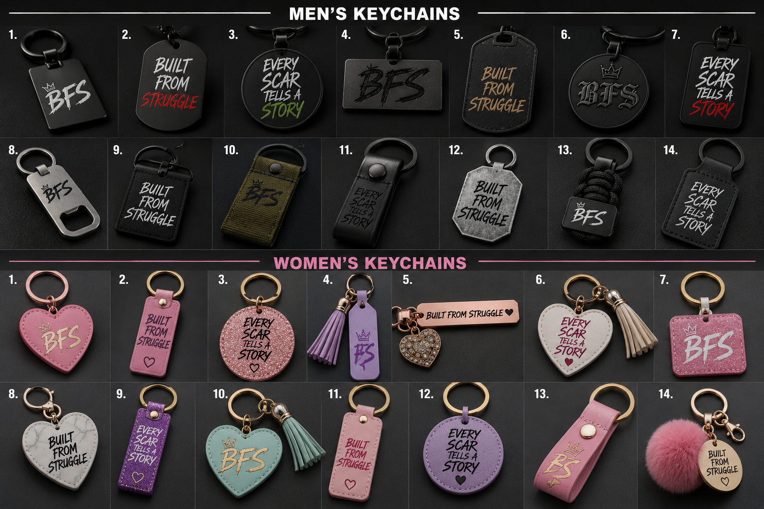 BFS Men & Women Keychain Collection